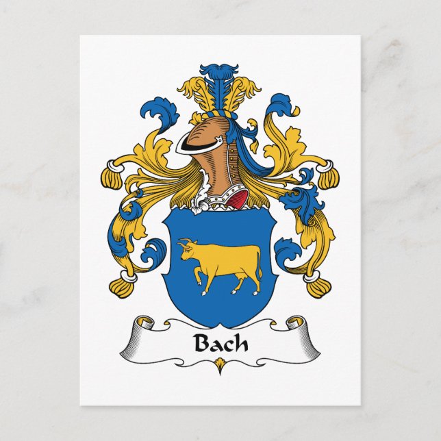 Bach Family Crest Postcard (Front)