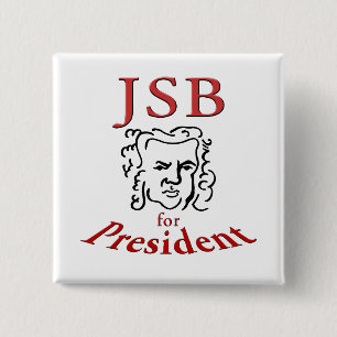 Bach for President 2 Inch Square Button