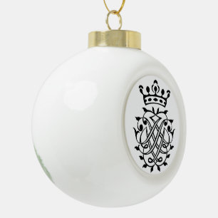 Bach Insignia, Siegel, Seal, Crest, Monogram Ceramic Ball Christmas Ornament