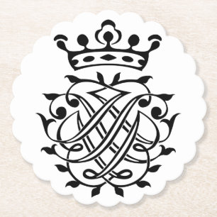 Bach Insignia, Siegel, Seal, Crest, Monogram Paper Coaster