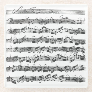 Bach Second Cello Suite Original Notation Glass Coaster