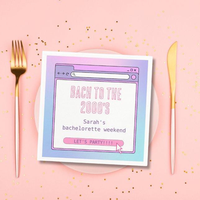 Bach To The 2000's Y2K Bachelorette Personalized Napkin (Bach To The 2000's Y2K Bachelorette Personalized Napkins)