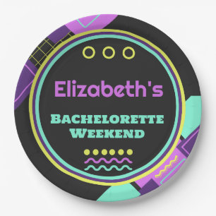 Bach To The 90s Retro Bachelorette Paper Plate