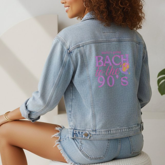 Bach to the 90s - Retro Bachelorette Party Design (90s Retro Bachelorette Denim Jacket)