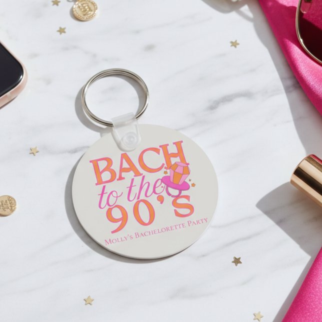 Bach to the 90s – Retro Bachelorette Party Design Keychain (90s Retro Bachelorette Keychain)
