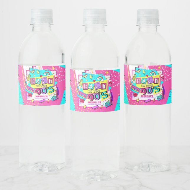 Bach to the 90's water bottle label (Bottles)