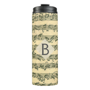 Bach Vintage Music Manuscript Custom Initial Thermal Tumbler