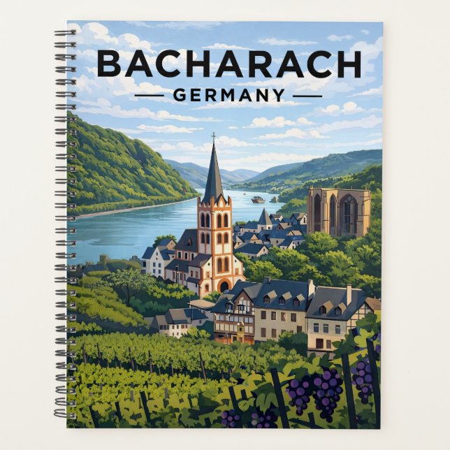 Bacharach Germany Vintage Travel Art  Planner (Front)