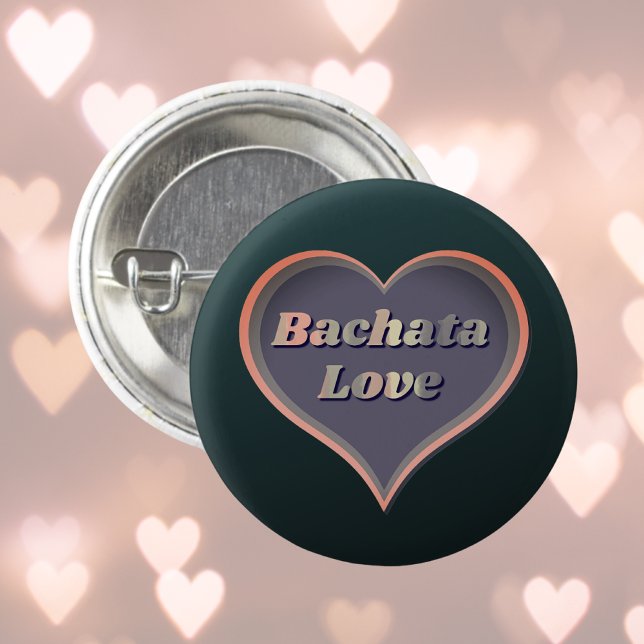 Bachata love heart 1 inch round button (Creator Uploaded)