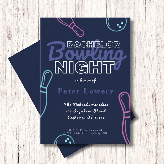 Bachelor Bowling Night Party Invitation (Créateur téléchargé)