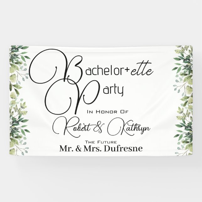 Bachelor+ette Party Foliage Banner (Horizontal)