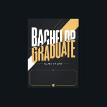 Bachelor Graduate 2026 Custom Name Canvas Print<br><div class="desc">High-converting personalized canvas wall art for Bachelor graduates, Class of 2026. This bold black and gold design uses dynamic diagonal composition and strong typography to signal achievement and status, making it highly attractive for graduation gift buyers. Built for customization, the layout includes a dedicated name area, increasing uniqueness and purchase...</div>