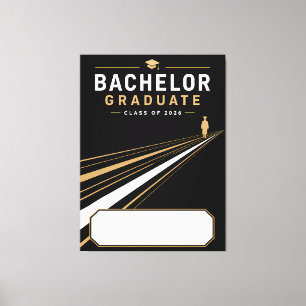 Bachelor Graduate 2026 Custom Name Canvas Print