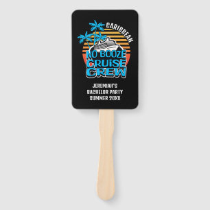 Bachelor NO BOOZE CRUISE CREW Stag Party Hand Fan
