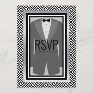 Bachelor noir et argent menu personnalisé