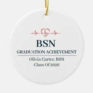 Bachelor of Science in Nursing Custom Name Year Ceramic Ornament
