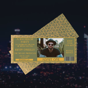 Bachelor or Stag Party Photo Invitation Ticket