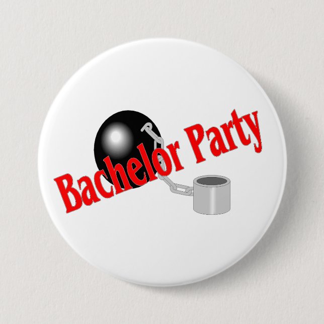 Bachelor Party Ball and Chain 3 Inch Round Button (Front)