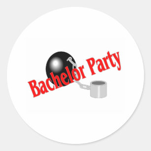 Bachelor Party Ball and Chain Classic Round Sticker