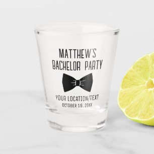 Bachelor Party Black Bow Tie Wedding Favor Shot Glass