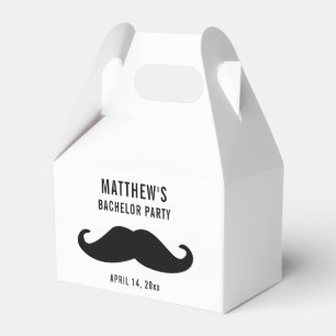 Bachelor Party Black Moustache Wedding Favor Box