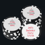 Bachelor Party Black Poker Chip<br><div class="desc">Bachelor Party Black Poker Chip Created by Inky_Art Available in different sizes, styles, font, font colour Can change wording, names, address, etc. Don’t forget to change your information before purchasing Poker Chip Style: Composite Poker Chips Customize these beautifully printed poker chips with your unique designs for any occasion! Printed in...</div>