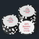 Bachelor Party Black Poker Chip<br><div class="desc">Bachelor Party Black Poker Chip Created by Inky_Art Available in different sizes, styles, font, font colour Can change wording, names, address, etc. Don’t forget to change your information before purchasing Poker Chip Style: Composite Poker Chips Customize these beautifully printed poker chips with your unique designs for any occasion! Printed in...</div>