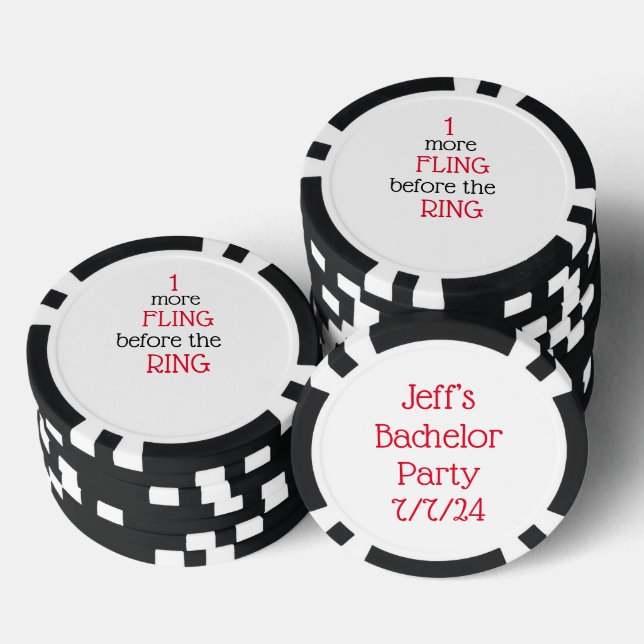 Bachelor Party Black Poker Chip (Stack)