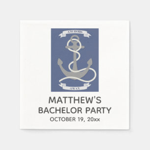 Bachelor Party Boating Nautical Anchor Napkin