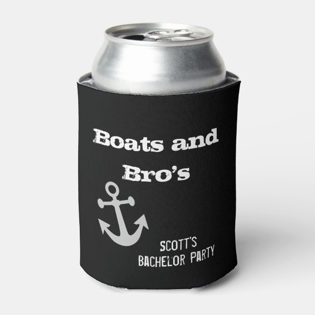 Bachelor Party Boats and Bro's Boating Lake Can Cooler (Can Front)