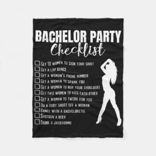 Bachelor Party Checklist Bride Groom Stag Night Pa Fleece Blanket