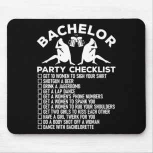 Bachelor Party Checklist Funny Groomsmen Groom Squ Mouse Pad