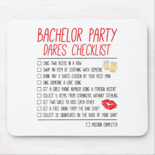 Bachelor Party Checklist Funny Wedding Groom  Mouse Pad
