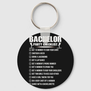 Bachelor Party Checklist Getting Married Keychain