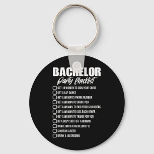 Bachelor Party Checklist Groom Groomsmen Stag Part Keychain