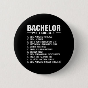 Bachelor Party Checklist Grooms Stag Night Fun Dar 2 Inch Round Button