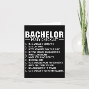 Bachelor Party Checklist Grooms Stag Night Fun Dar Card