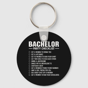 Bachelor Party Checklist Grooms Stag Night Fun Dar Keychain