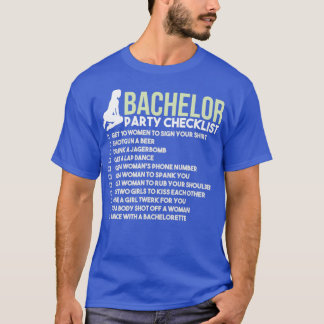 Bachelor Party Checklist JGA Bridegroom Rumble T-Shirt
