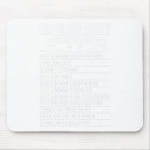 Bachelor Party Checklist Stag Groom Gag Mens Funny Mouse Pad