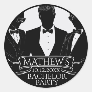 Bachelor Party Classic Round Sticker