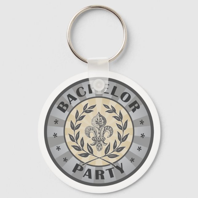 Bachelor Party Crest Design Keychain (Front)