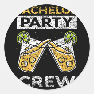 Bachelor Party Crew Bride Groom Team Classic Round Sticker