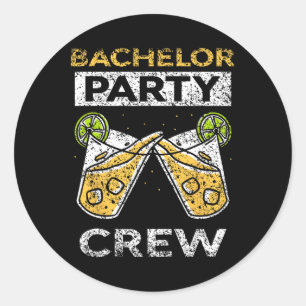Bachelor Party Crew Groom Bride Team 1  Classic Round Sticker