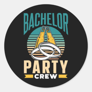 Bachelor Party Crew Groom Bride Team Classic Round Sticker