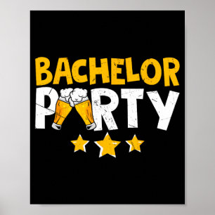 Bachelor Party Crew Groomer Wedding Groom Funny Poster