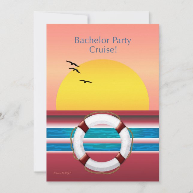 Bachelor Party Cruise Invitation - Sunset Design (Front)