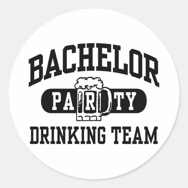 Bachelor Party Drinking Team Classic Round Sticker (Front)