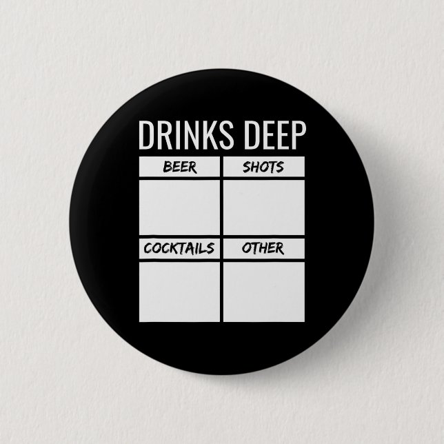 Bachelor Party Drinks Deep Drinking Tally Chart Be 2 Inch Round Button (Front)