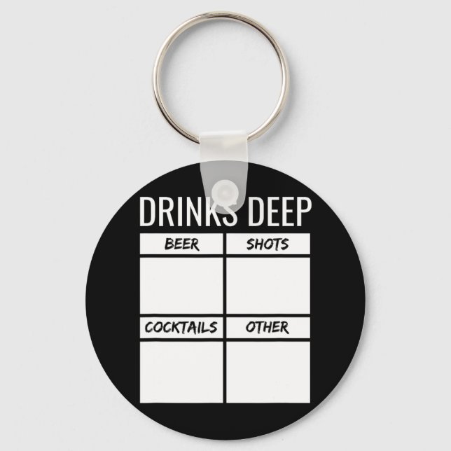 Bachelor Party Drinks Deep Drinking Tally Chart Be Keychain (Front)